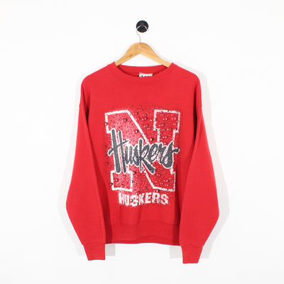 Vintage Nebraska Huskers Printed Sweatshirt (M)