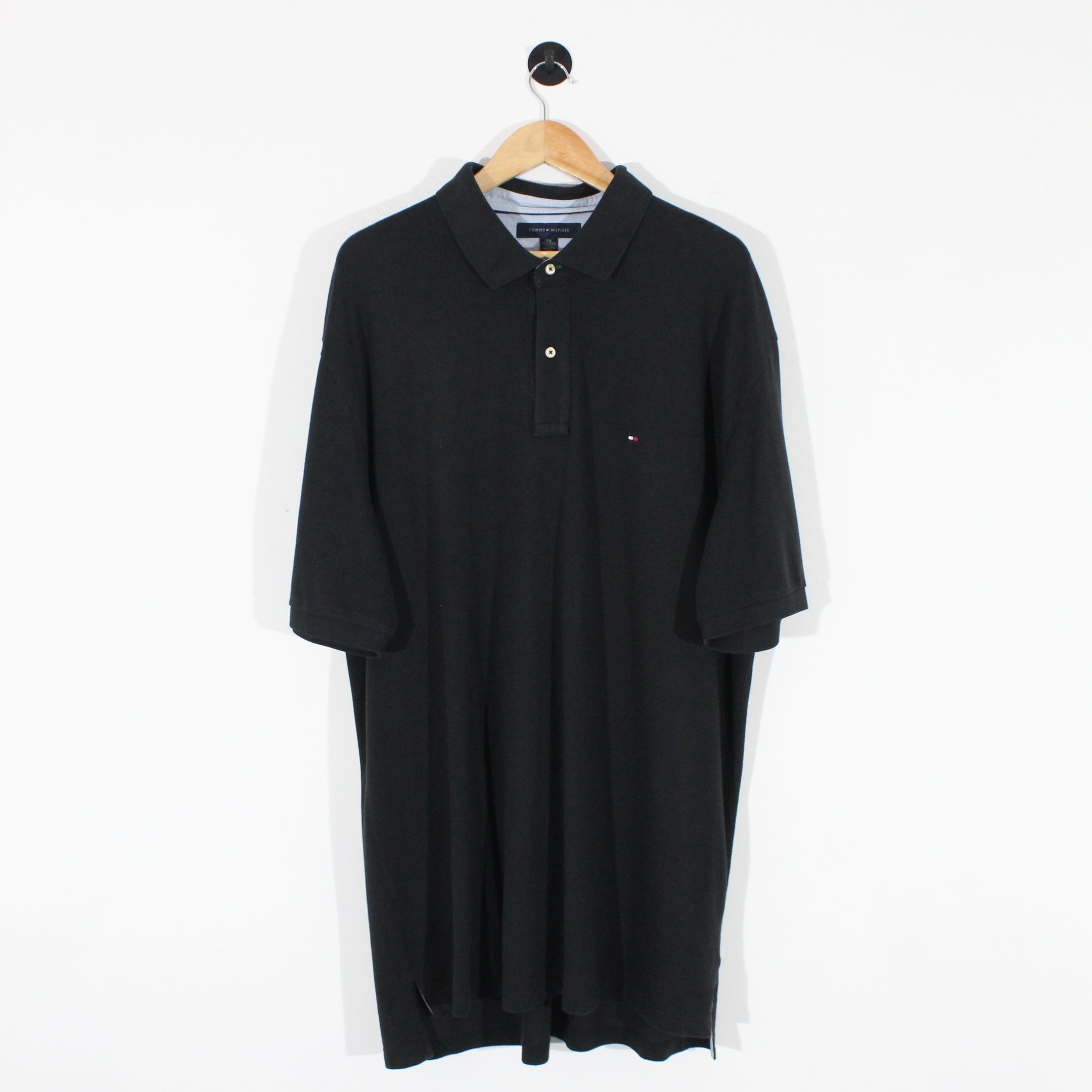 Black Tommy Hilfiger Polo Shirt (2XL)