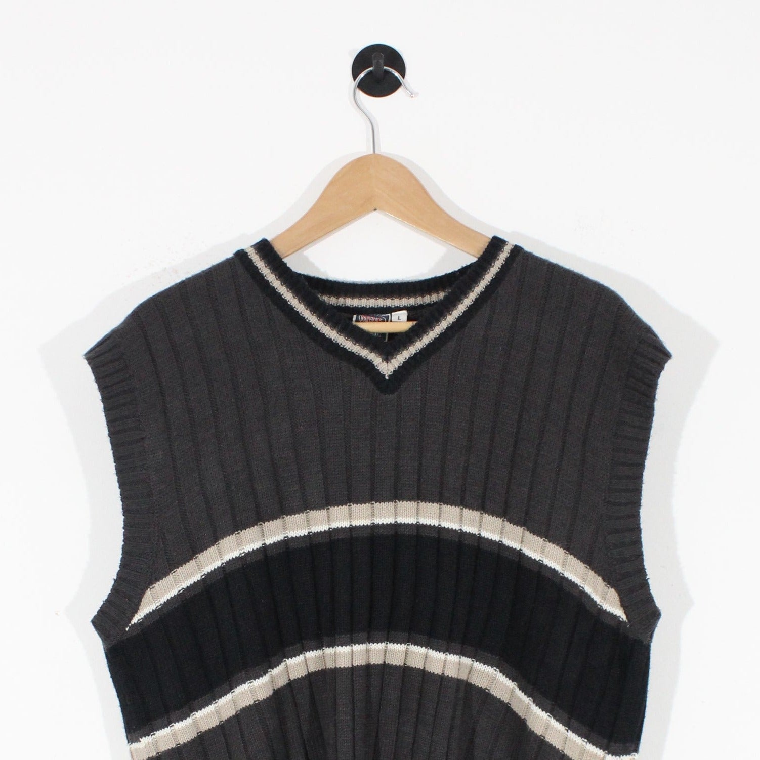 Vintage Grey Knitted Vest (L)