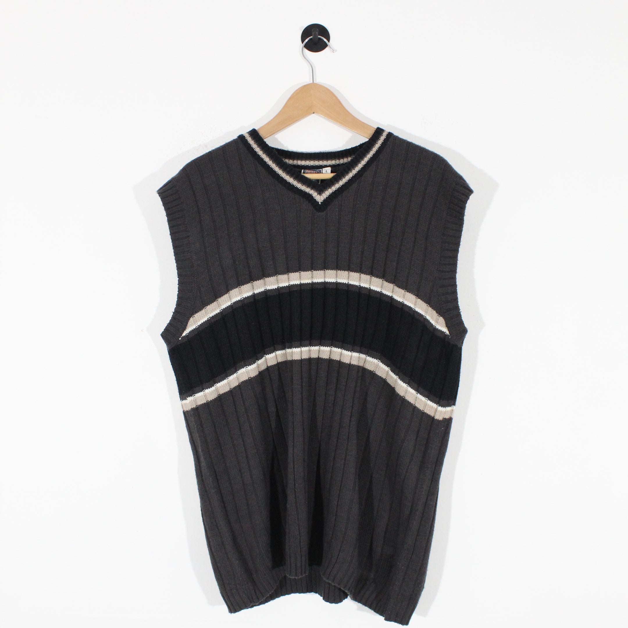Vintage Grey Knitted Vest (L)