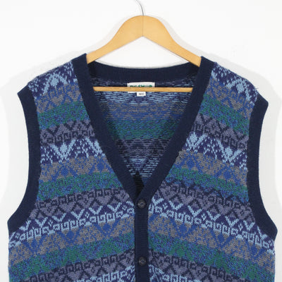 Vintage Patterned Knitted Vest (XL/2XL)