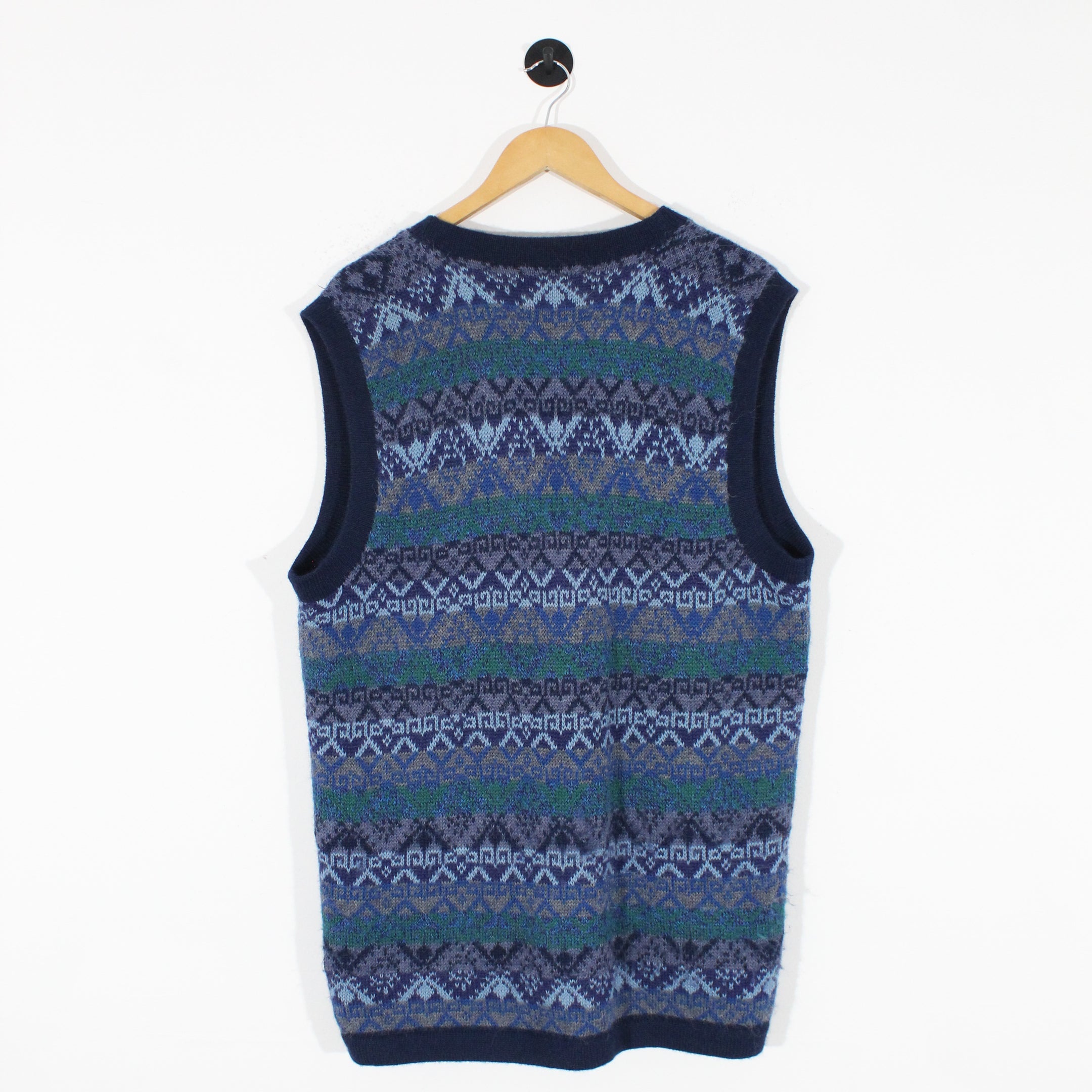 Vintage Patterned Knitted Vest (XL/2XL)