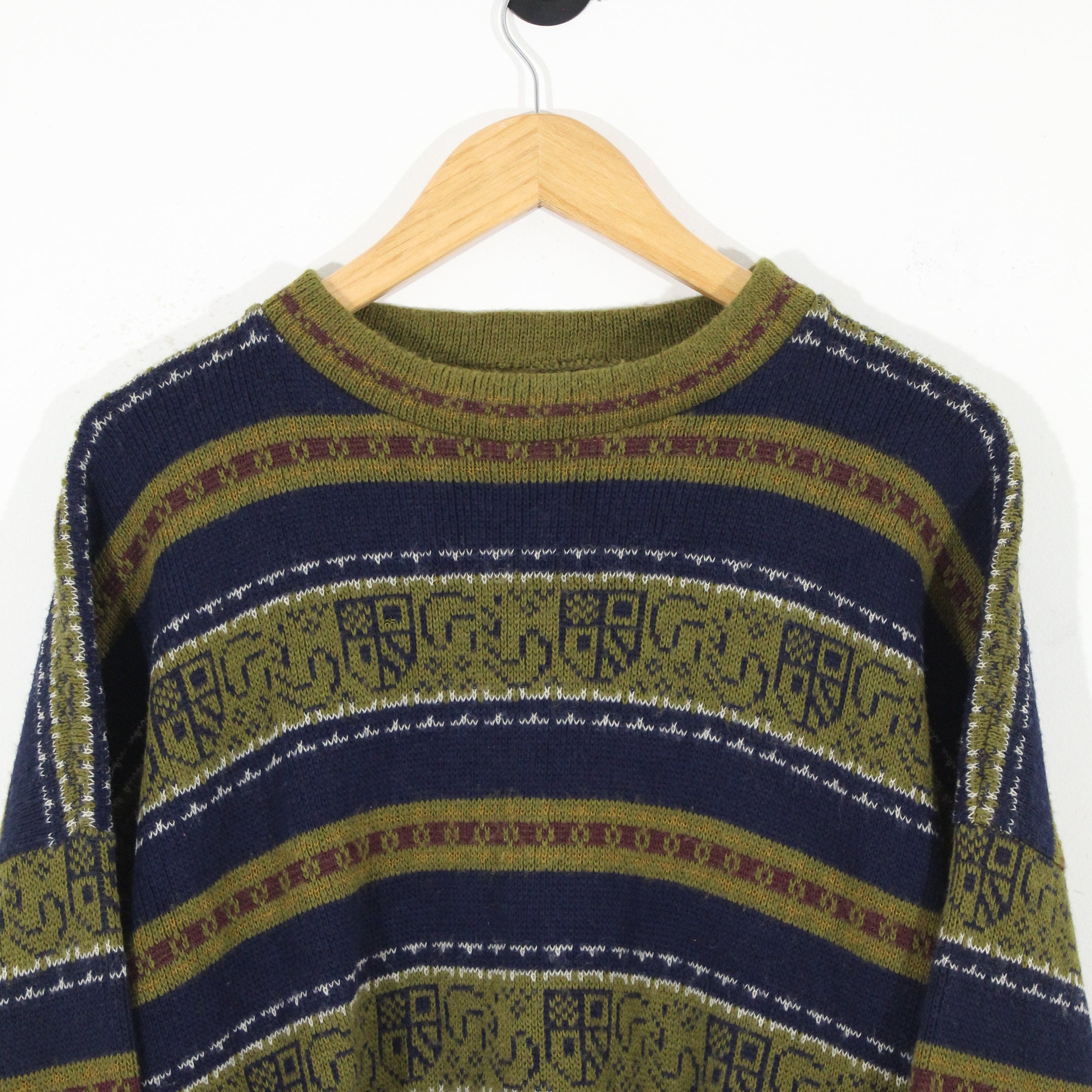 Vintage Patterned Jumper (L)