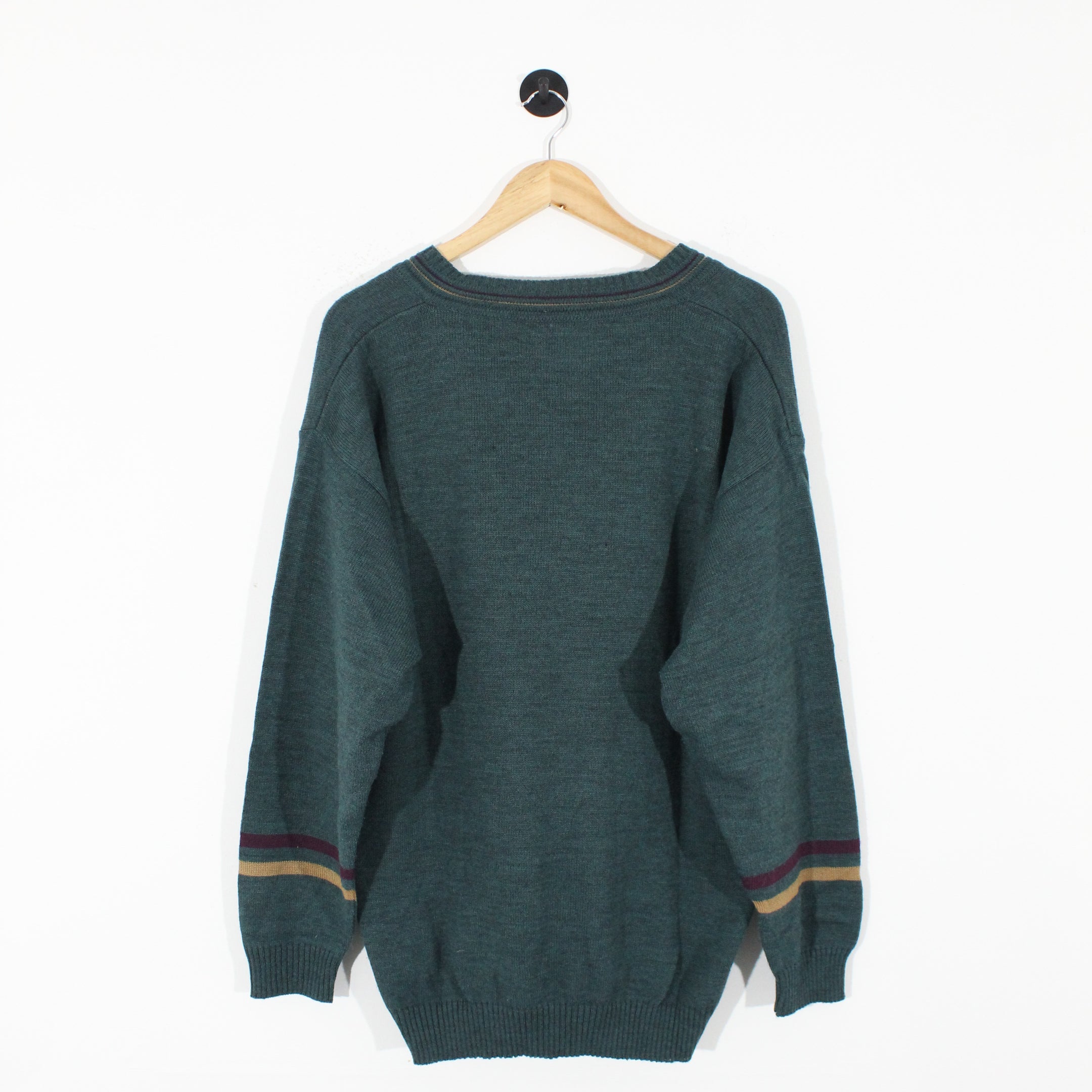 Vintage V-Neck Abstract Jumper (XL)