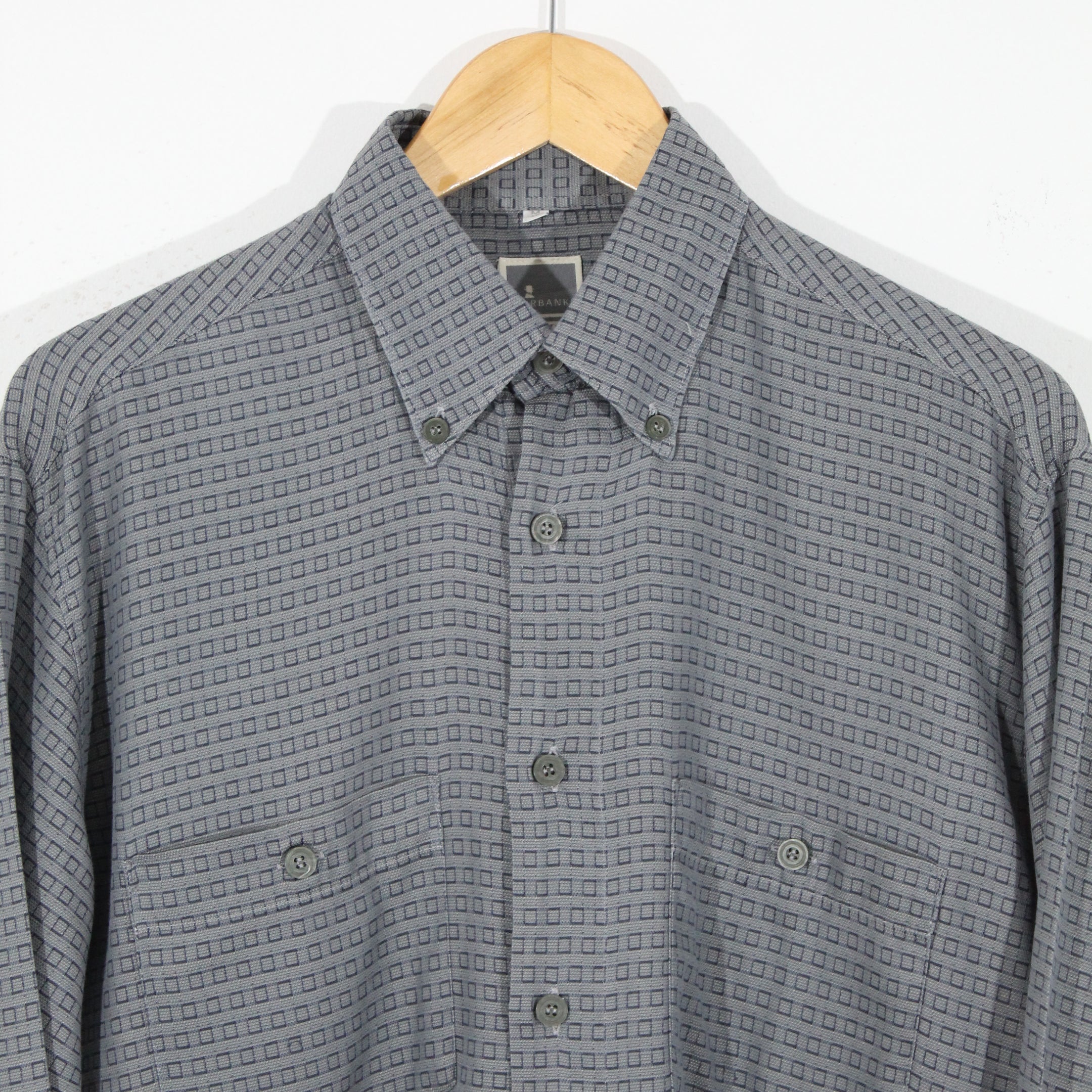 90's Grey Patterned Shirt (M)