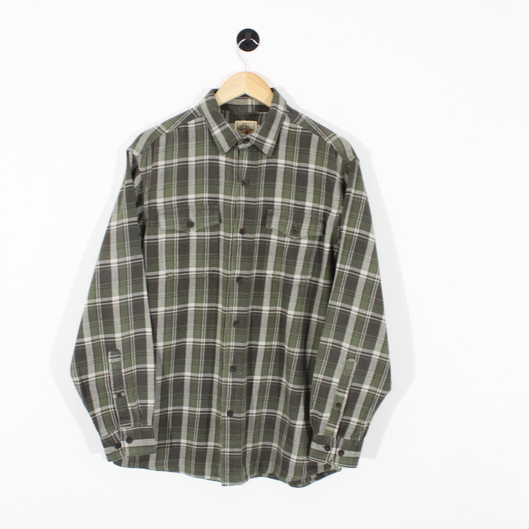 Green Checked Flannel Shirt (L)