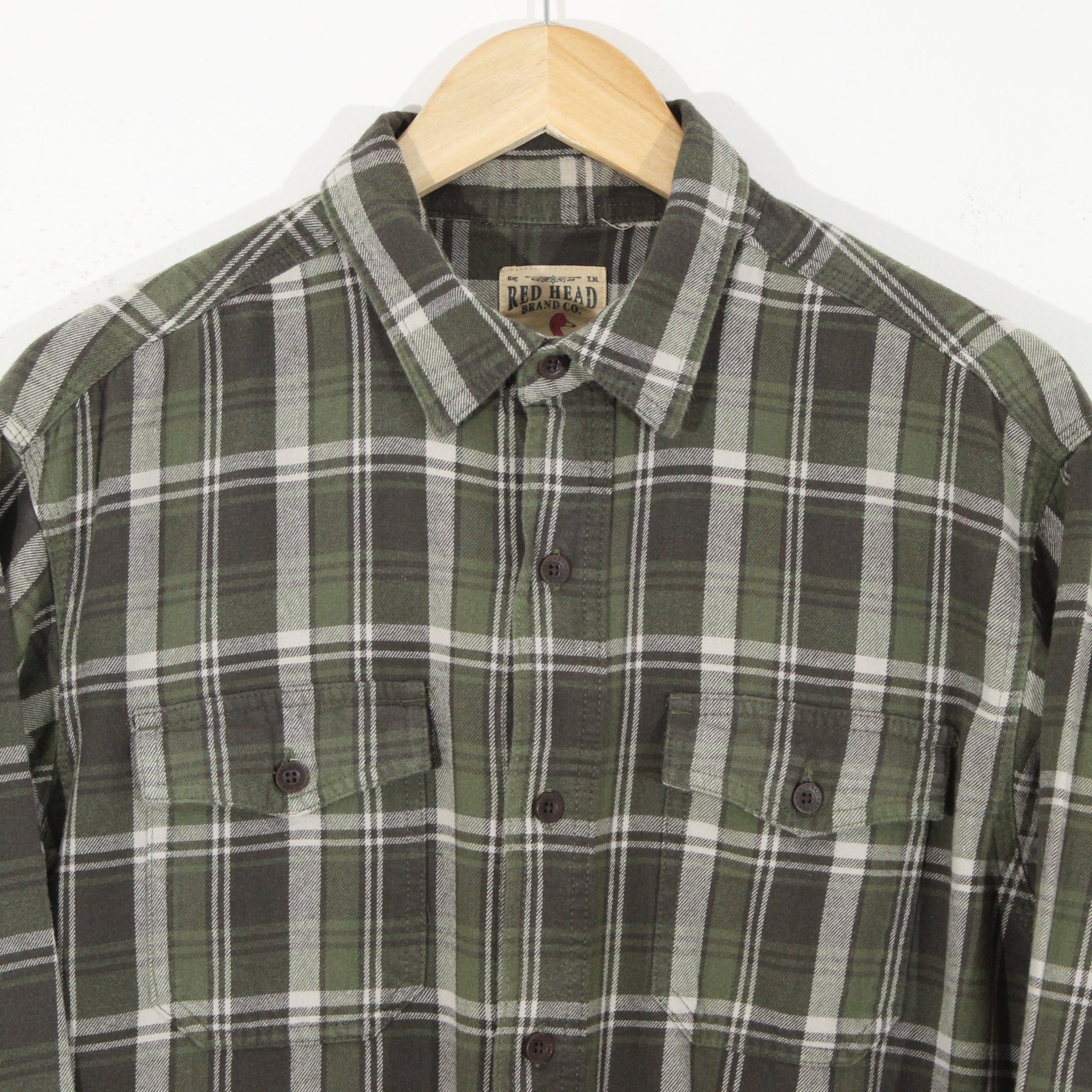 Green Checked Flannel Shirt (L)