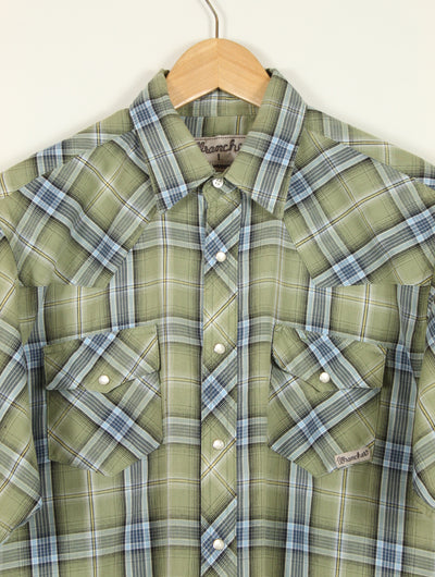 Short Sleeve Wrangler Snap Button Shirt (L)