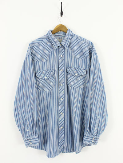 Vintage Snap Button Striped Shirt (XL)