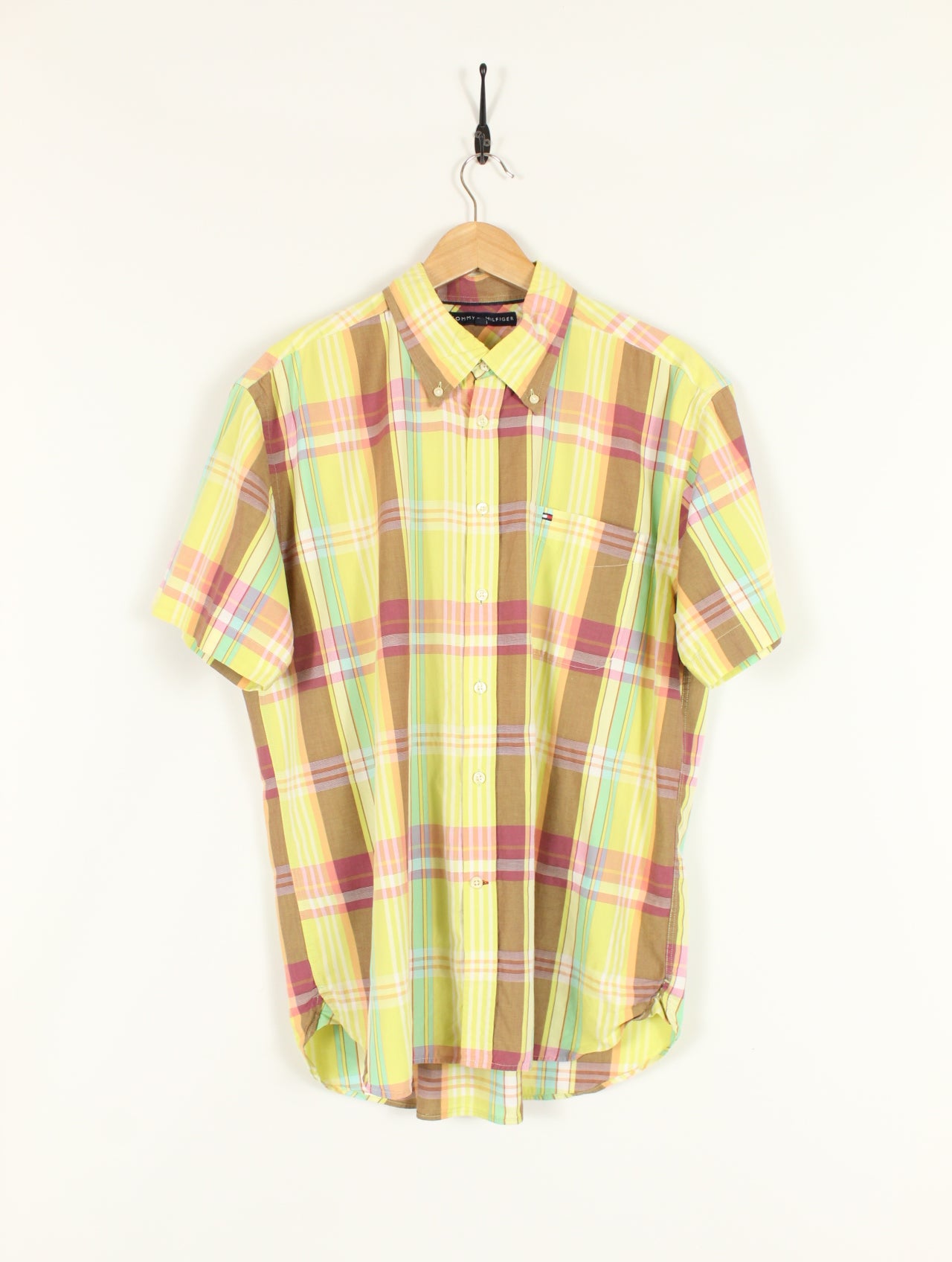 Short Sleeve Tommy Hilfiger Plaid Shirt (M/L)
