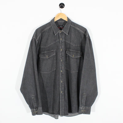 Vintage Washed Black Denim Shirt (XL)