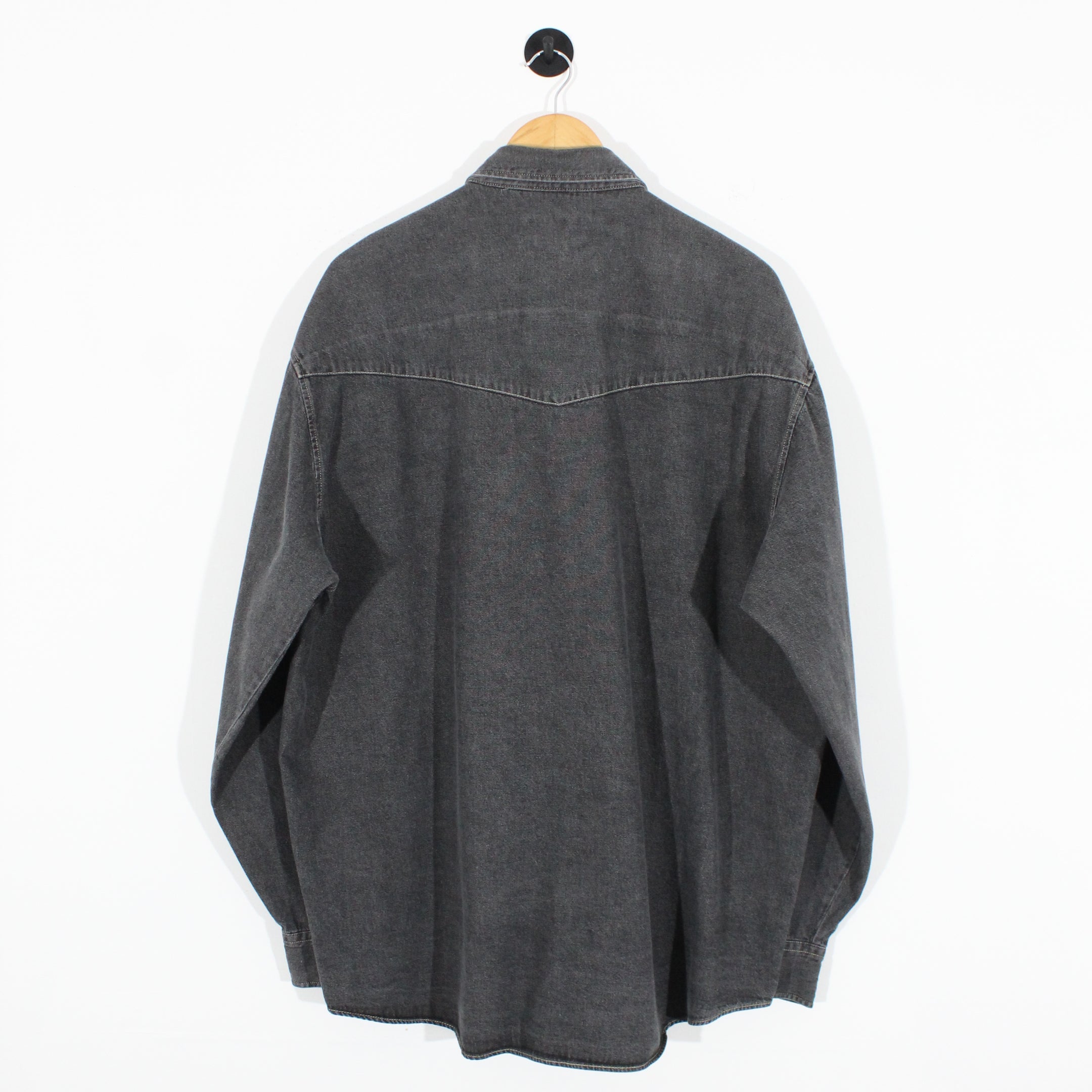 Vintage Washed Black Denim Shirt (XL)